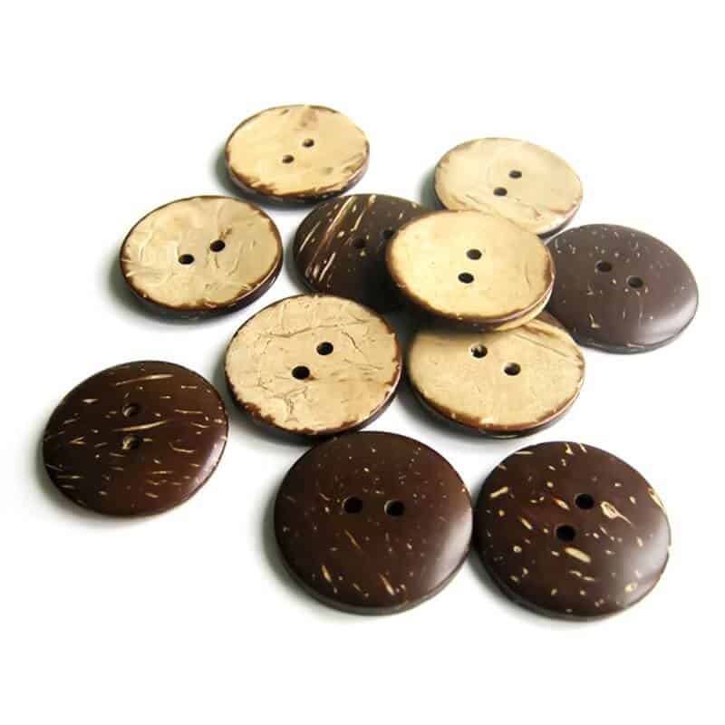 29mm Circle Coconut Button - Save Some Green