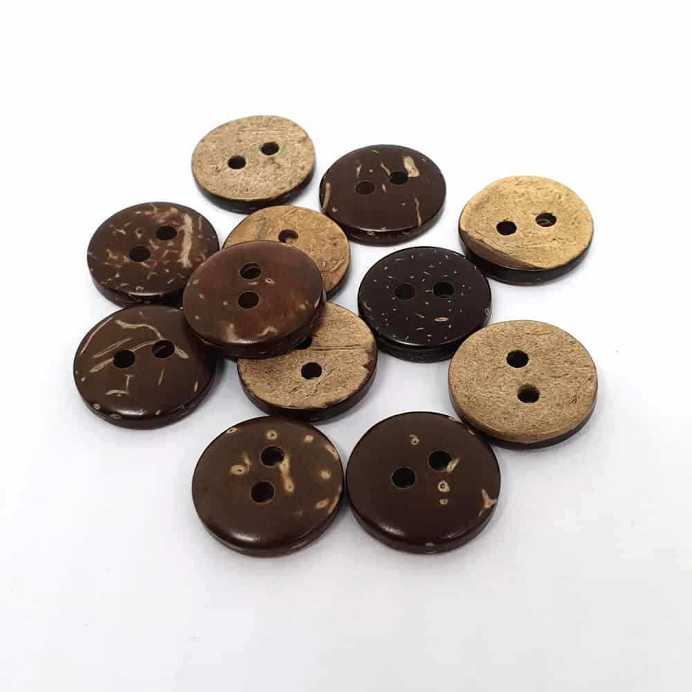 12mm Circle Coconut Button - Save Some Green